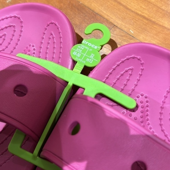 NEW MENS CROCS SLIDES SZ 14 PINK classic sandals with Charms main image 6